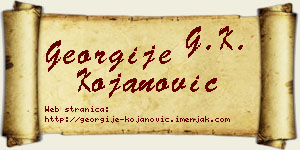 Georgije Kojanović vizit kartica